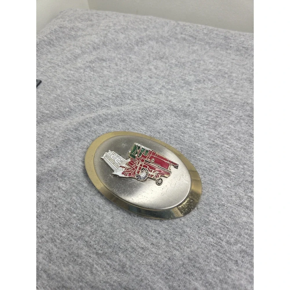 Vintage International Harvester Axial-Flow Combine 3D Farm Belt Buckle Tractor
